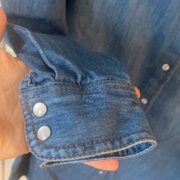 ❤️Old Navy Blue Denim Shirt Dress-medium - Picture 6 of 10